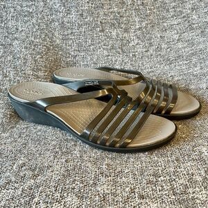 Crocs Isabella Mini Wedge 202464 Womens Size 11 Slip On Sandals